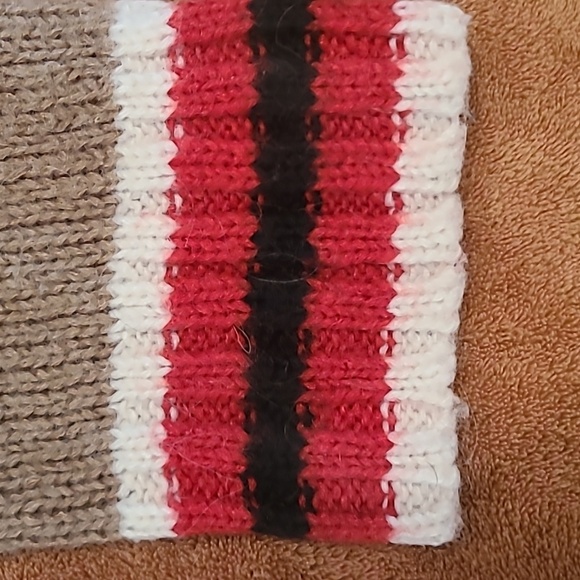 Urban Outfitters tan with red black white bold stripes - Picture 7 of 11